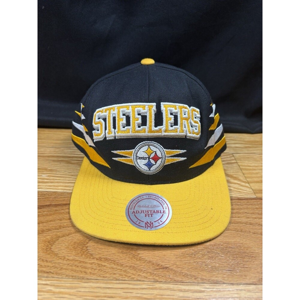 Vintage Pittsburgh Steelers Logo Athletic Diamond Snapback Hat Mitchell & Ness